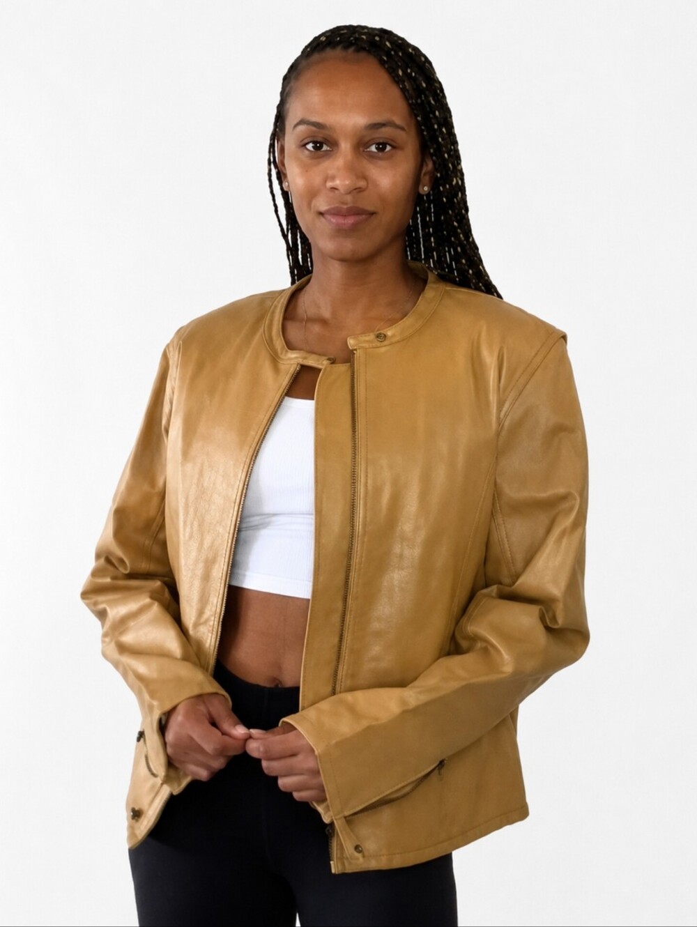 Springwell Vintage Leather Bomber Biker Jacket